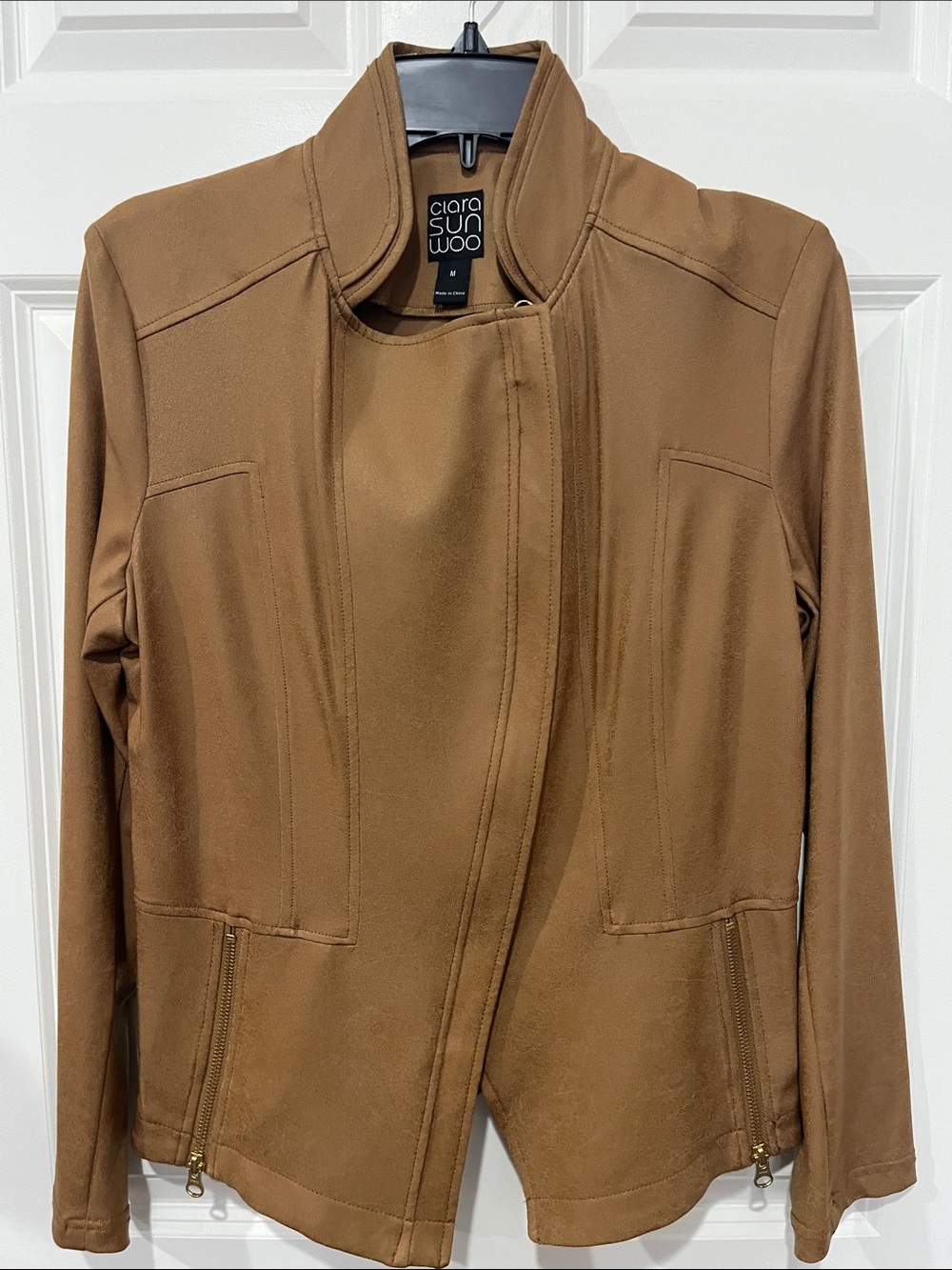Clara Sunwoo Women's Brown Zip-Accent Jacket m